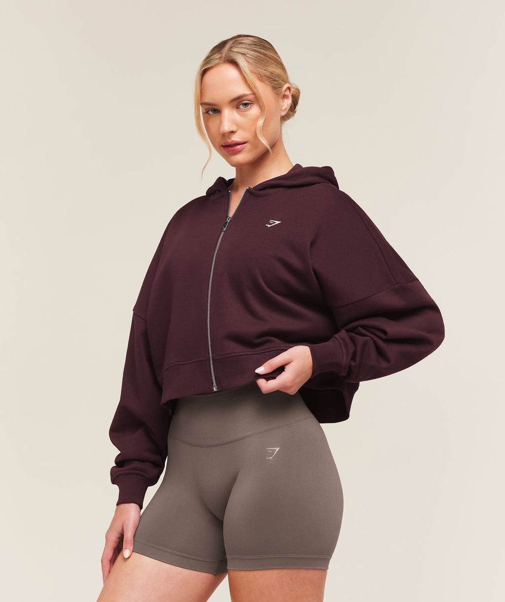 Training Oversized Boxy Zip Through Hoodie - Cherry Purple — imagem 3