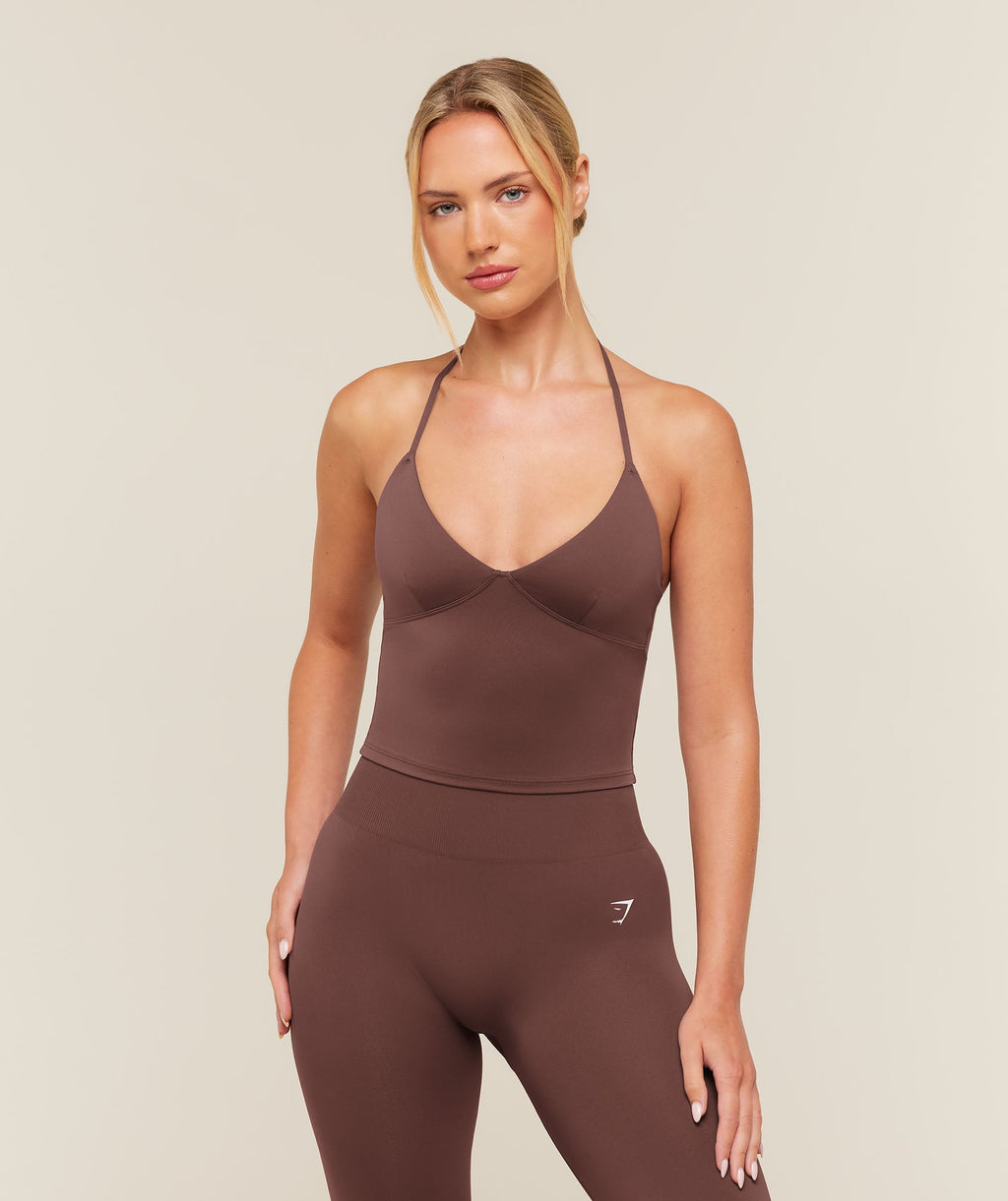 Training Scoop Back Halterneck - Espresso Brown — imagem 1