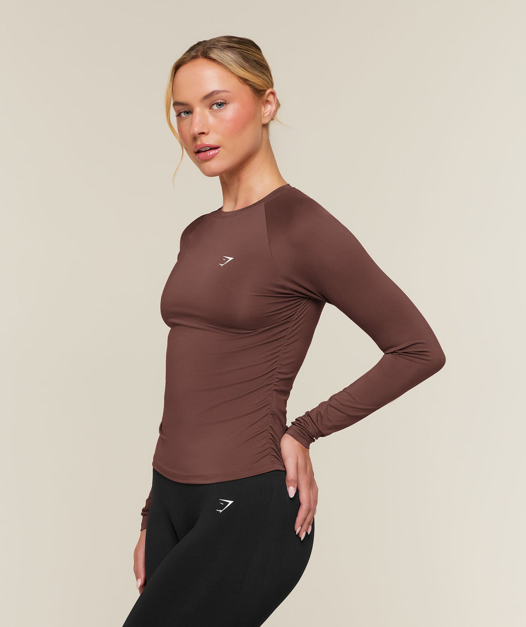 Training Ruche Long Sleeve Top - Espresso Brown — imagem 3
