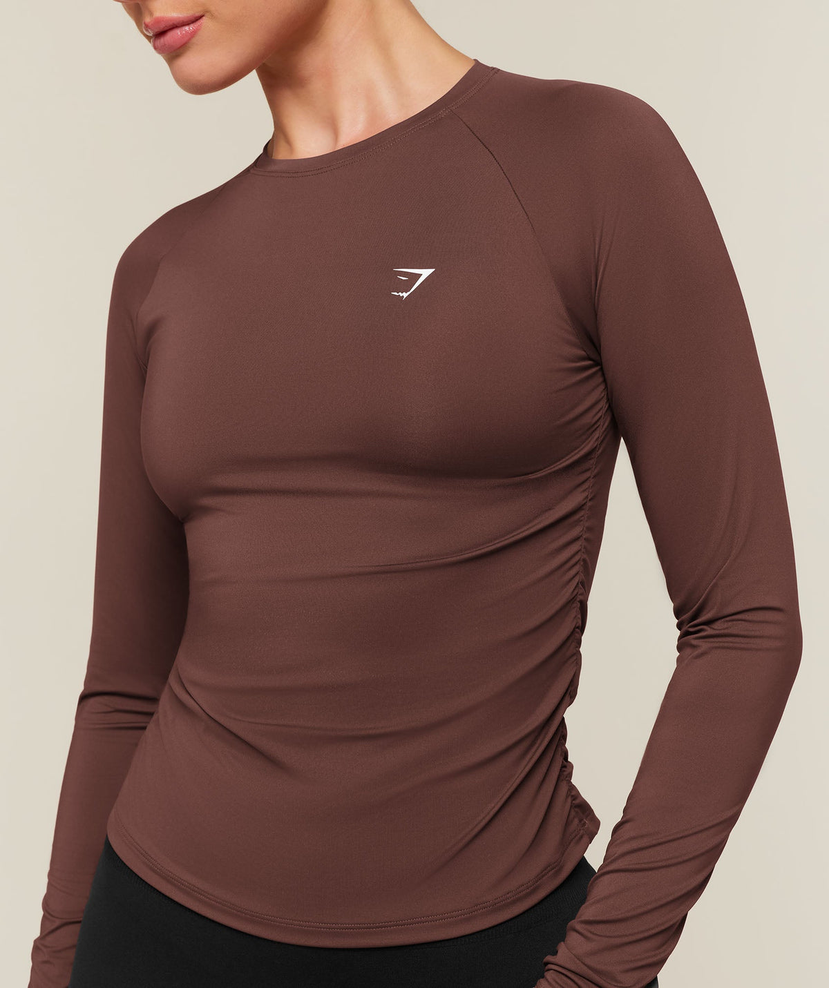 Training Ruche Long Sleeve Top - Espresso Brown — imagem 4
