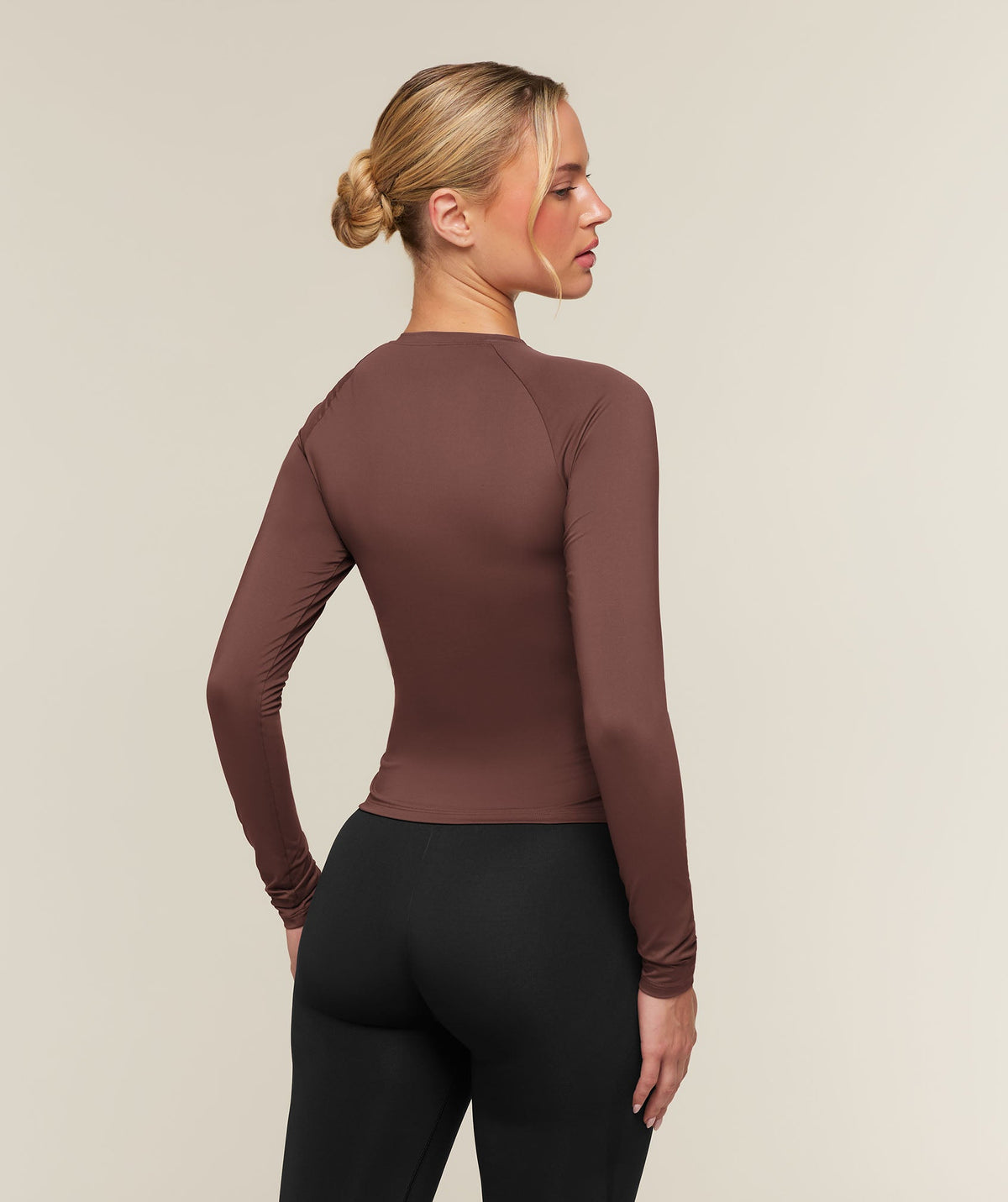 Training Ruche Long Sleeve Top - Espresso Brown — imagem 2
