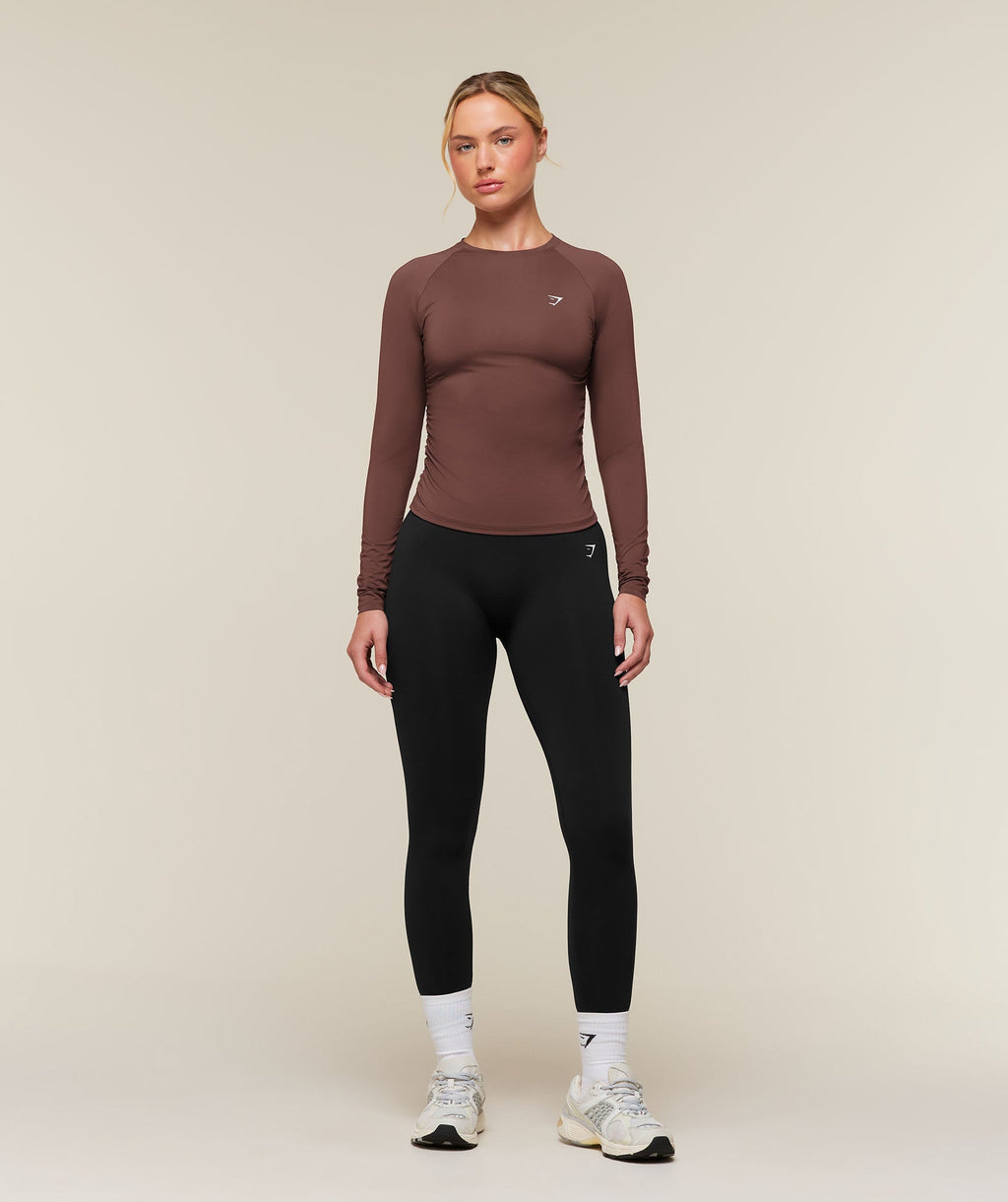 Training Ruche Long Sleeve Top - Espresso Brown — imagem 5