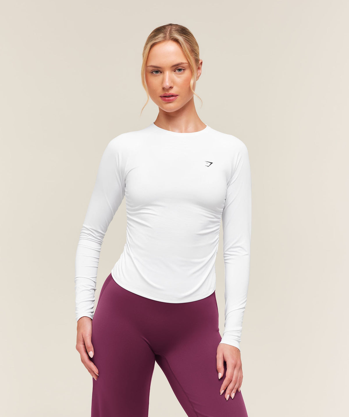 Training Ruche Long Sleeve Top - White — imagem 1