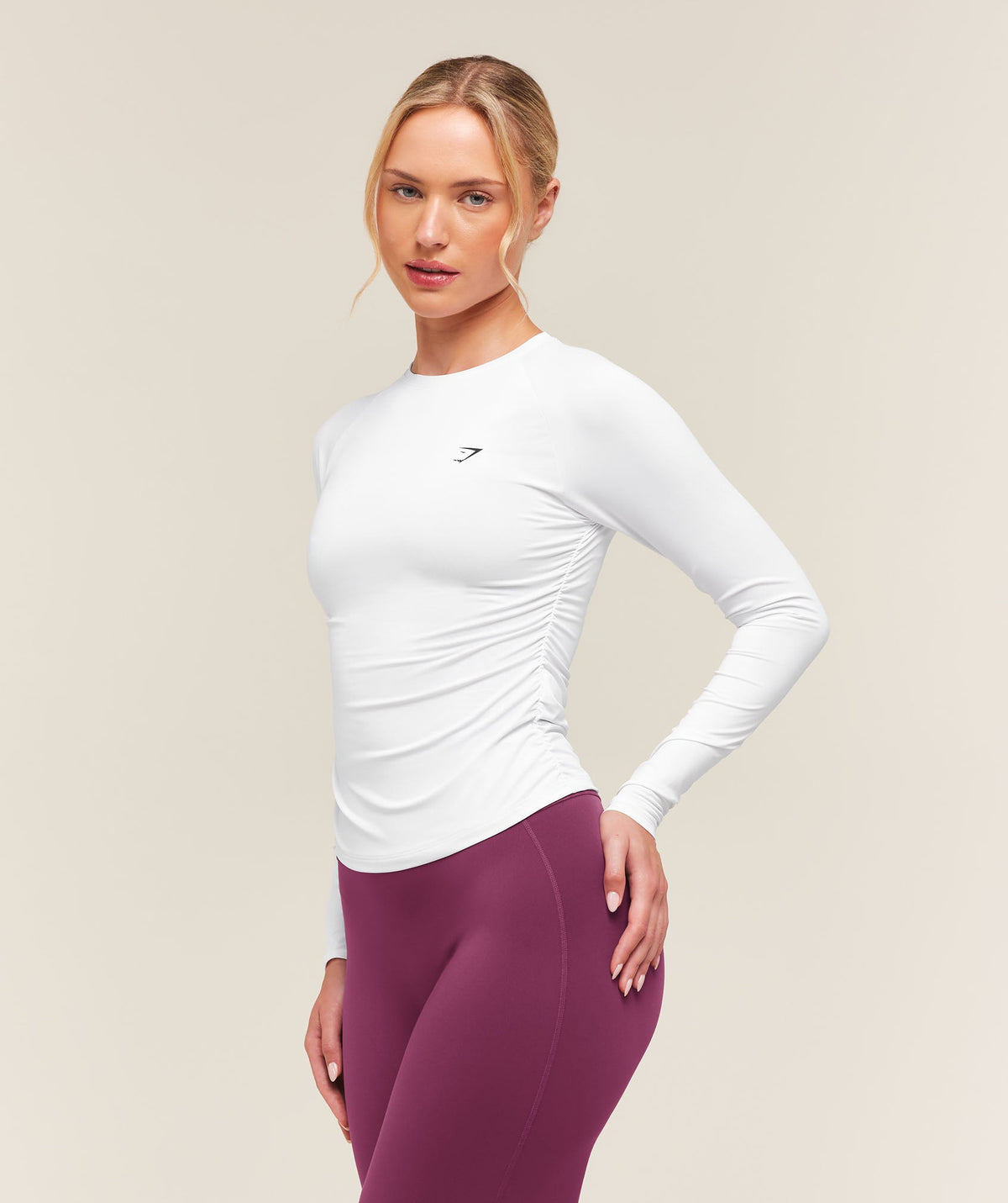Training Ruche Long Sleeve Top - White — imagem 3