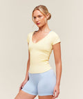 Flutter Cap Sleeve T-Shirt - Butter Yellow — imagem 1