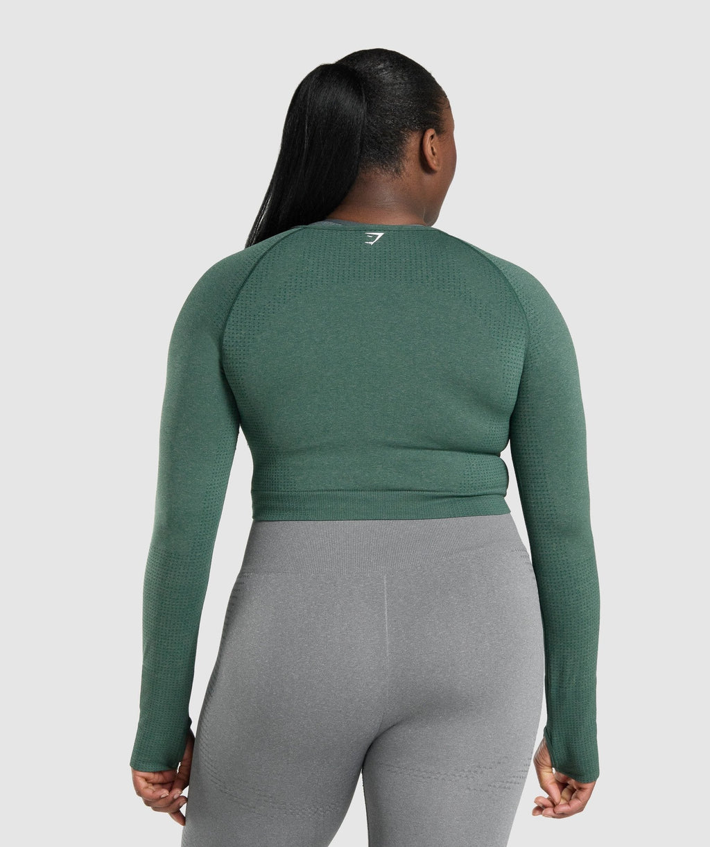 Vital Crop Top - Dark Green Marl — imagem 2