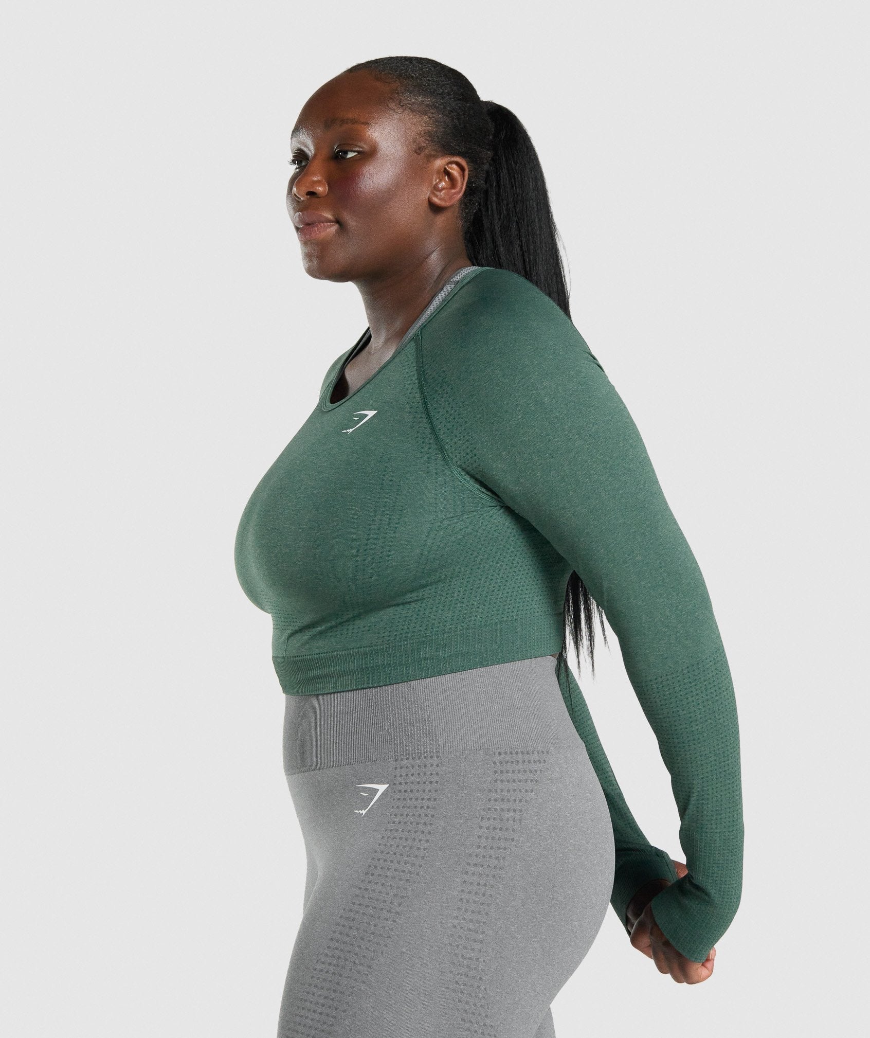 Vital Crop Top - Dark Green Marl — imagem 3