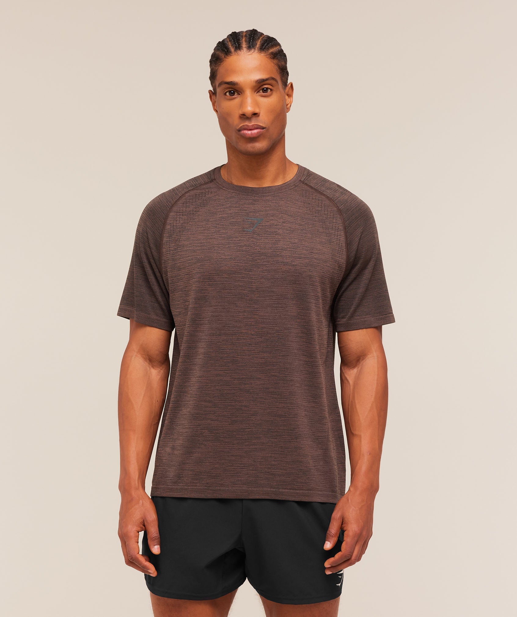 Versatile Seamless T-Shirt - Espresso Brown/Black — imagem 7