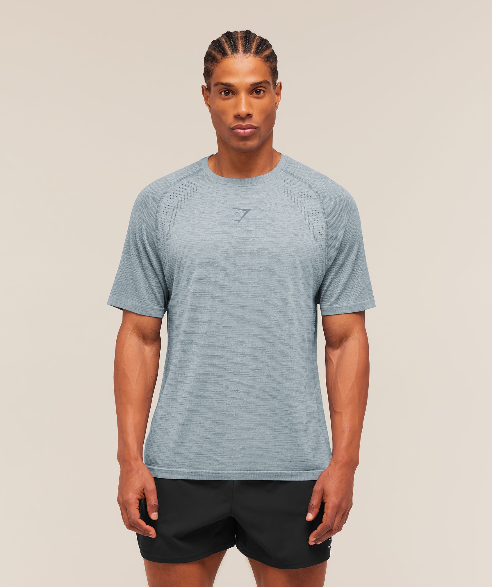 Versatile Seamless T-Shirt - Tranquil Blue/Iron Blue — imagem 7