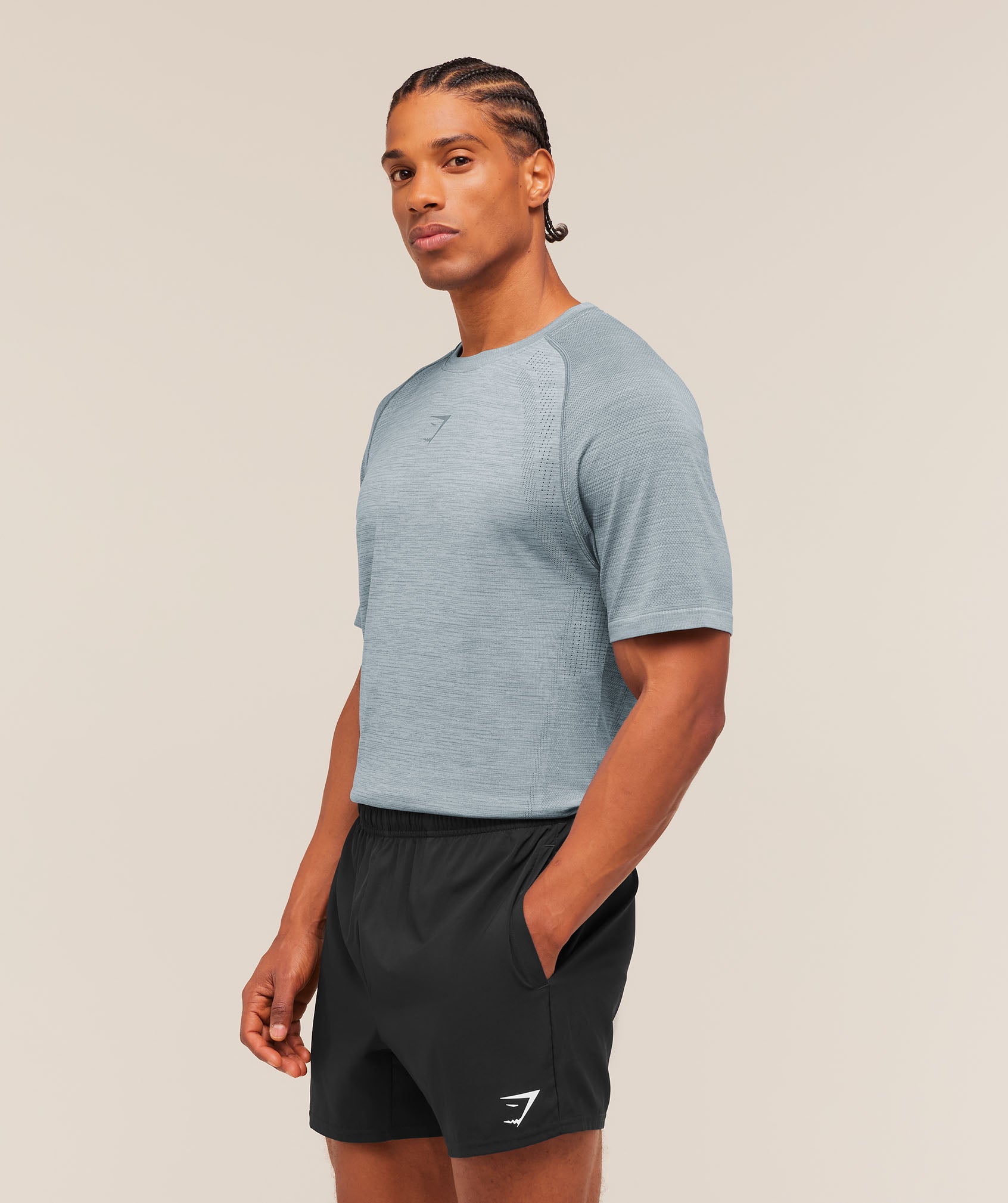 Versatile Seamless T-Shirt - Tranquil Blue/Iron Blue — imagem 3