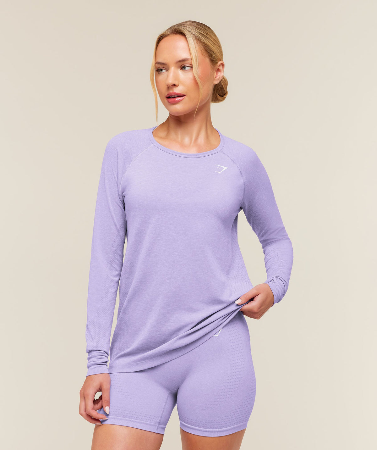 Vital Seamless 2.0 Light Long Sleeve Top - Pace Purple/Marl — imagem 3