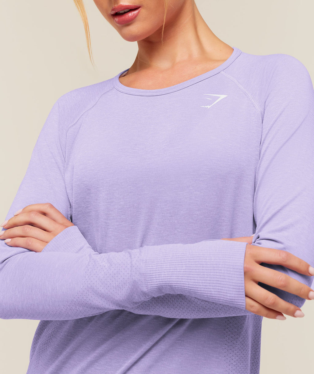 Vital Seamless 2.0 Light Long Sleeve Top - Pace Purple/Marl — imagem 5