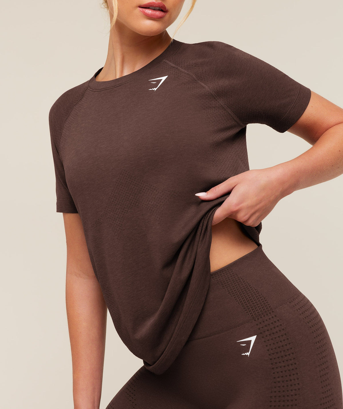 Vital Seamless 2.0 Light T-Shirt - Rich Espresso Brown/Marl — imagem 4