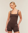 Vital Seamless Tank With Shelf - Rich Espresso Brown/Marl — imagem 1