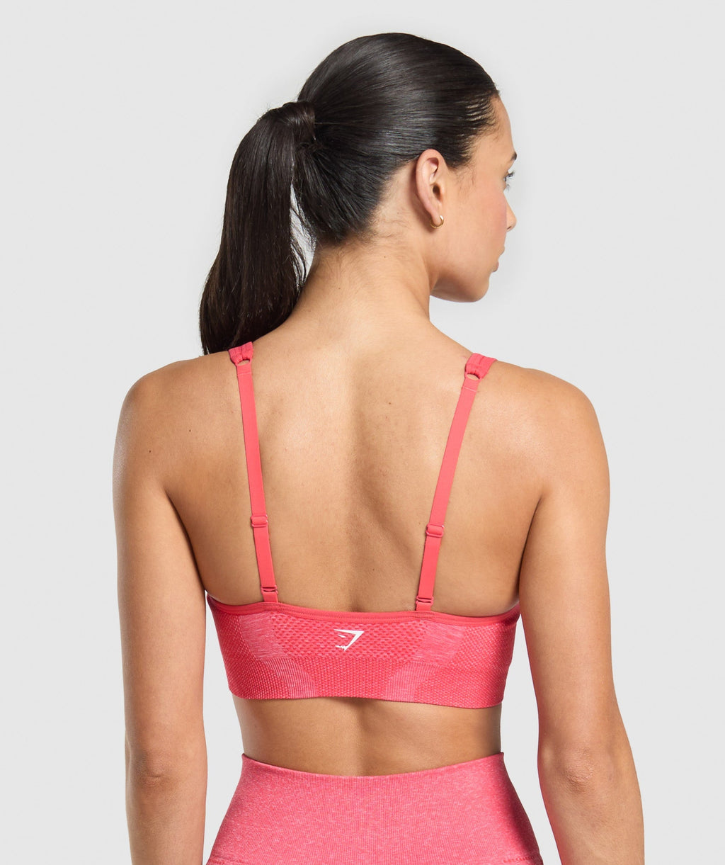 Vital V Neck Sports Bra - Coral Red/Marl — imagem 2