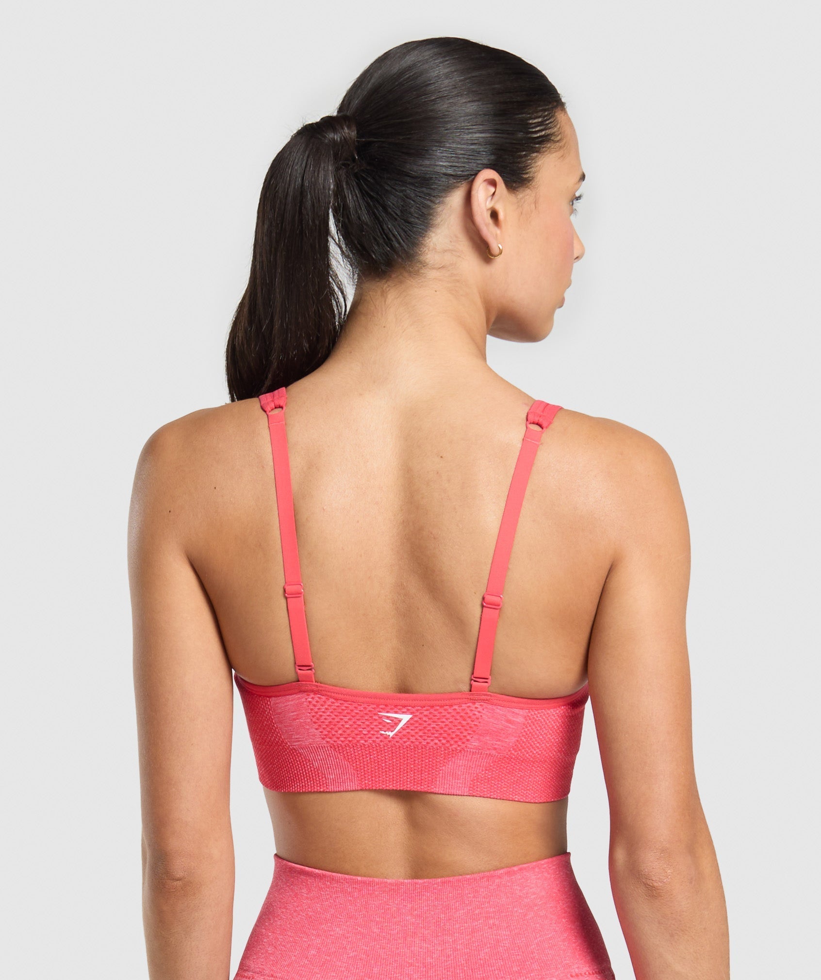 Vital V Neck Sports Bra - Coral Red/Marl — imagem 2