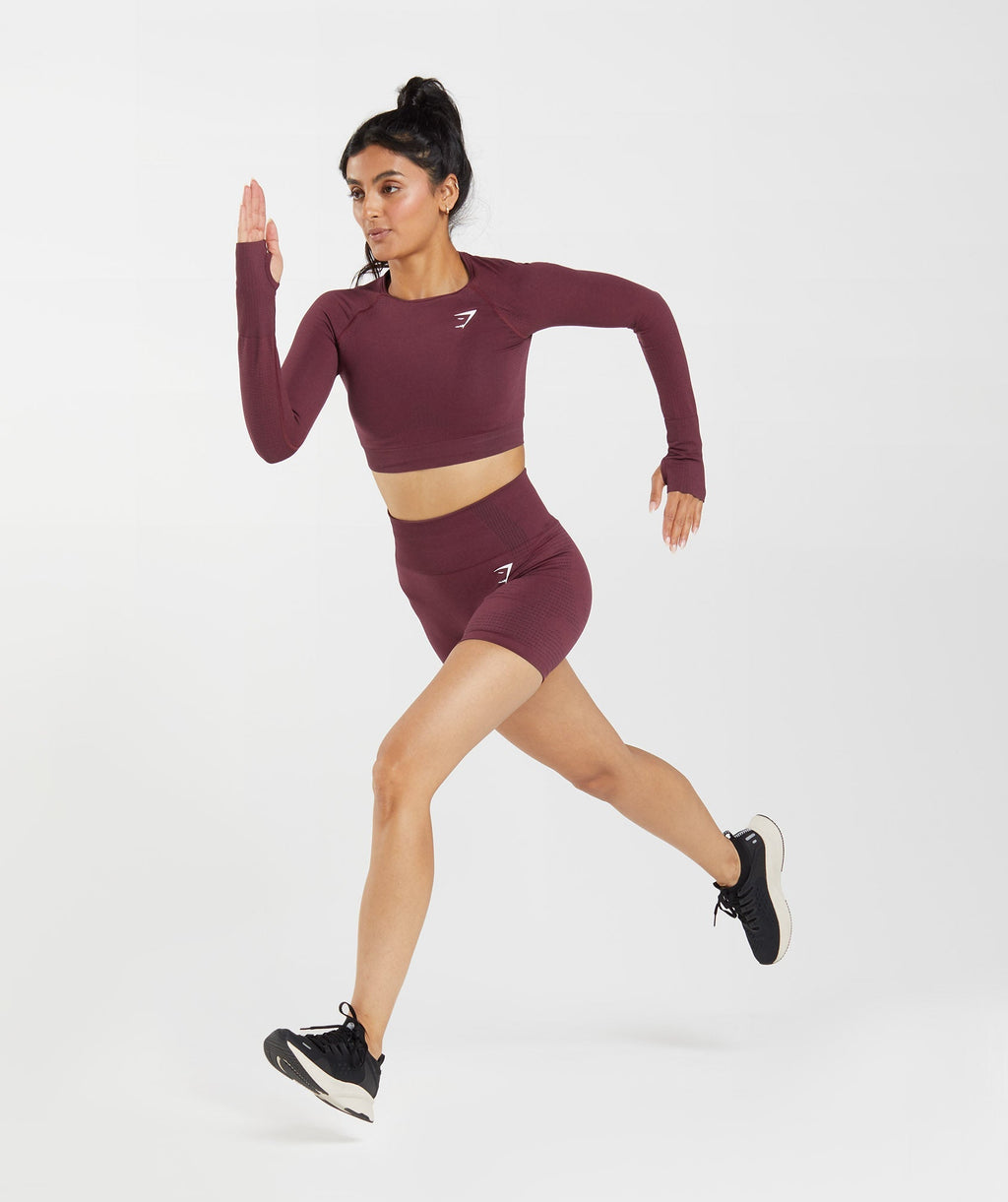 Vital Crop Top - Baked Maroon Marl — imagem 4
