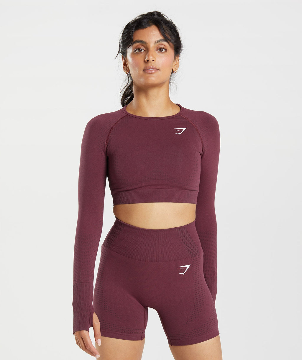 Vital Crop Top - Baked Maroon Marl — imagem 1