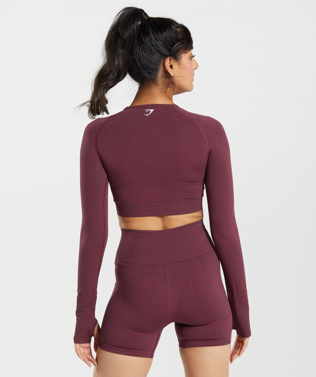 Vital Crop Top - Baked Maroon Marl — imagem 2