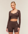 Vital Sweetheart Neck Crop Top - Rich Espresso Brown/Marl — imagem 1