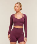Vital Sweetheart Neck Crop Top - Strength Pink/Marl — imagem 1