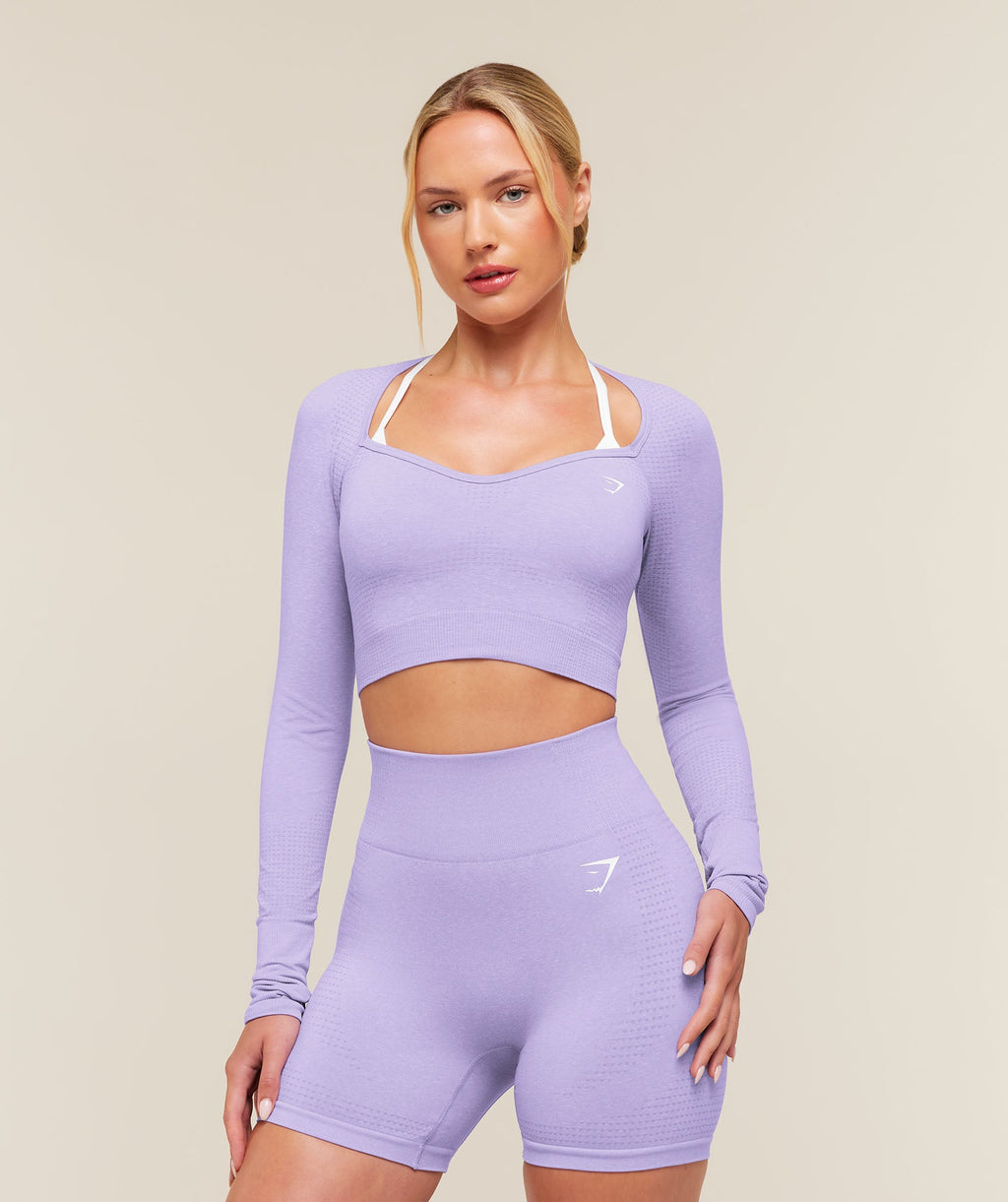 Vital Sweetheart Neck Crop Top - Pace Purple/Marl — imagem 1