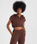 Whitney Cropped Sleeveless Hoodie - Rekindle Brown — imagem 1