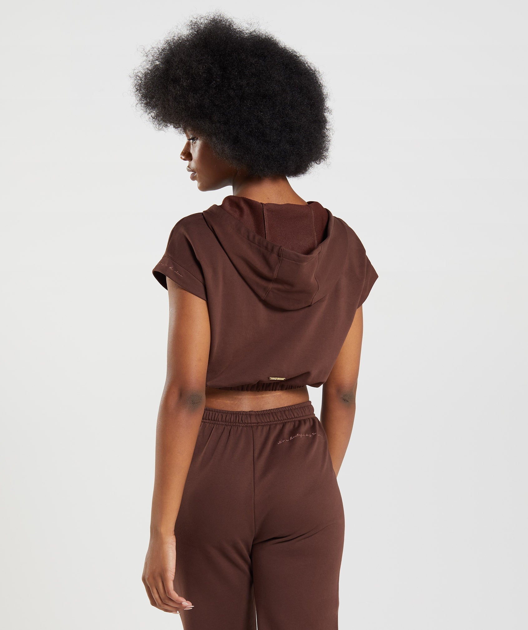 Whitney Cropped Sleeveless Hoodie - Rekindle Brown — imagem 2