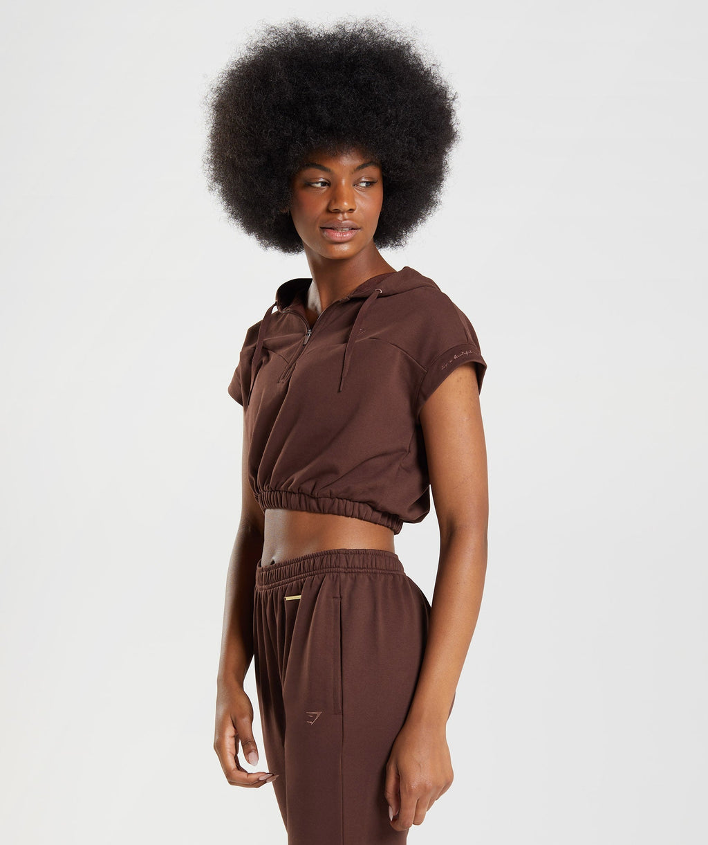 Whitney Cropped Sleeveless Hoodie - Rekindle Brown — imagem 3