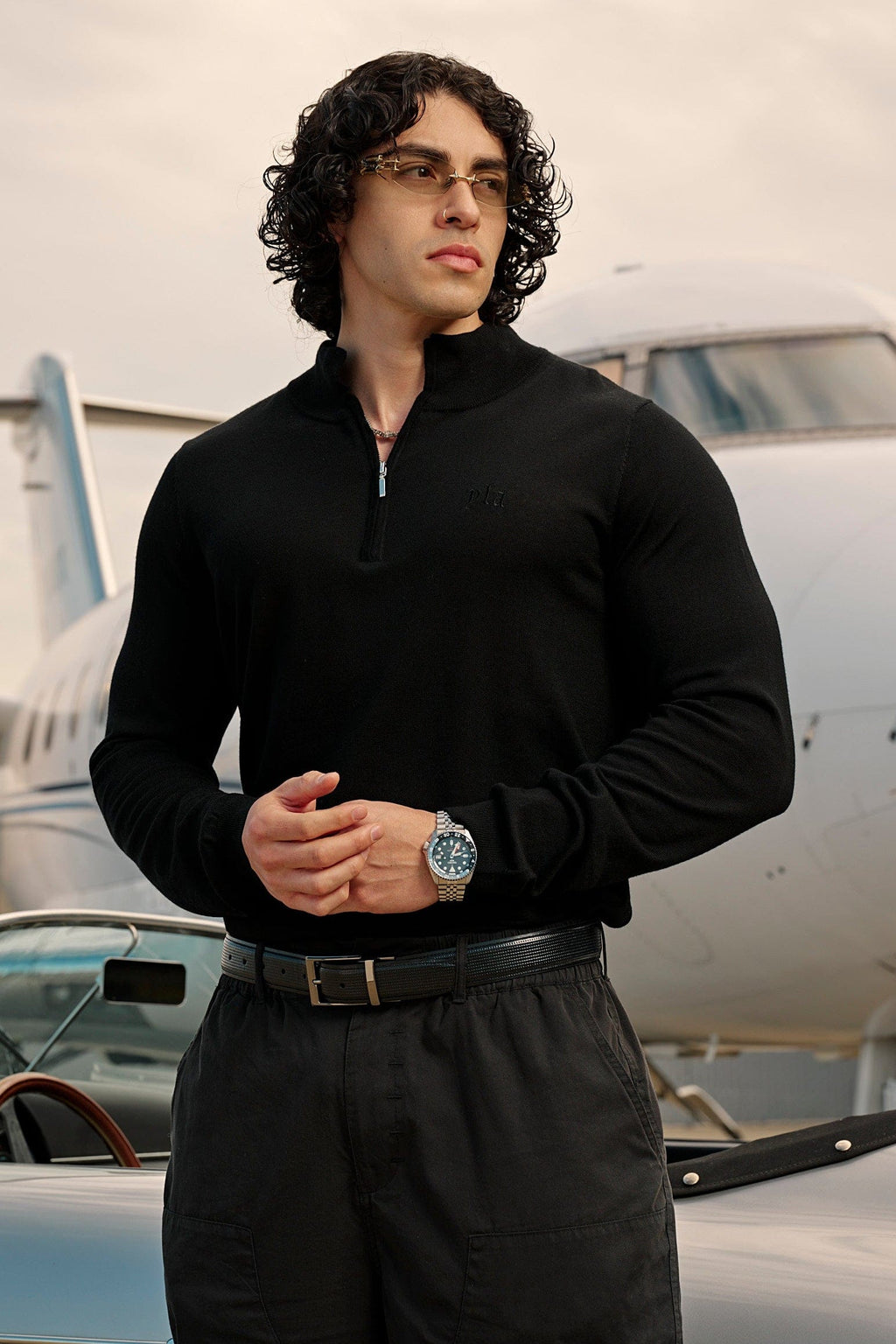 8048 - Monaco Wool Quarter-Zip Sweaters — imagem 2