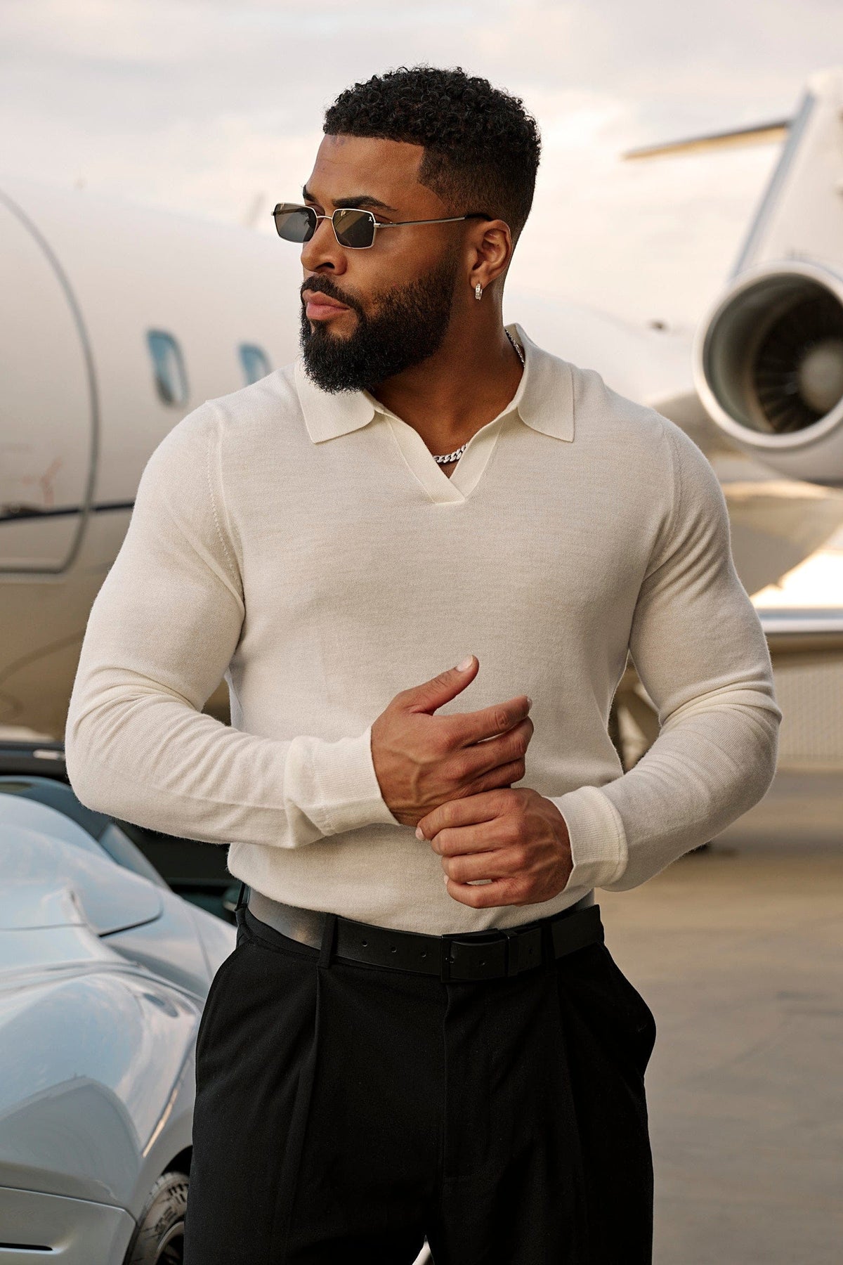 8018 - Monaco Wool Longsleeve Polo — imagem principal