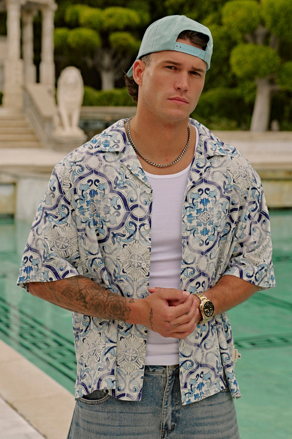 4093 - Mosaic Linen Button-Ups — imagem 3