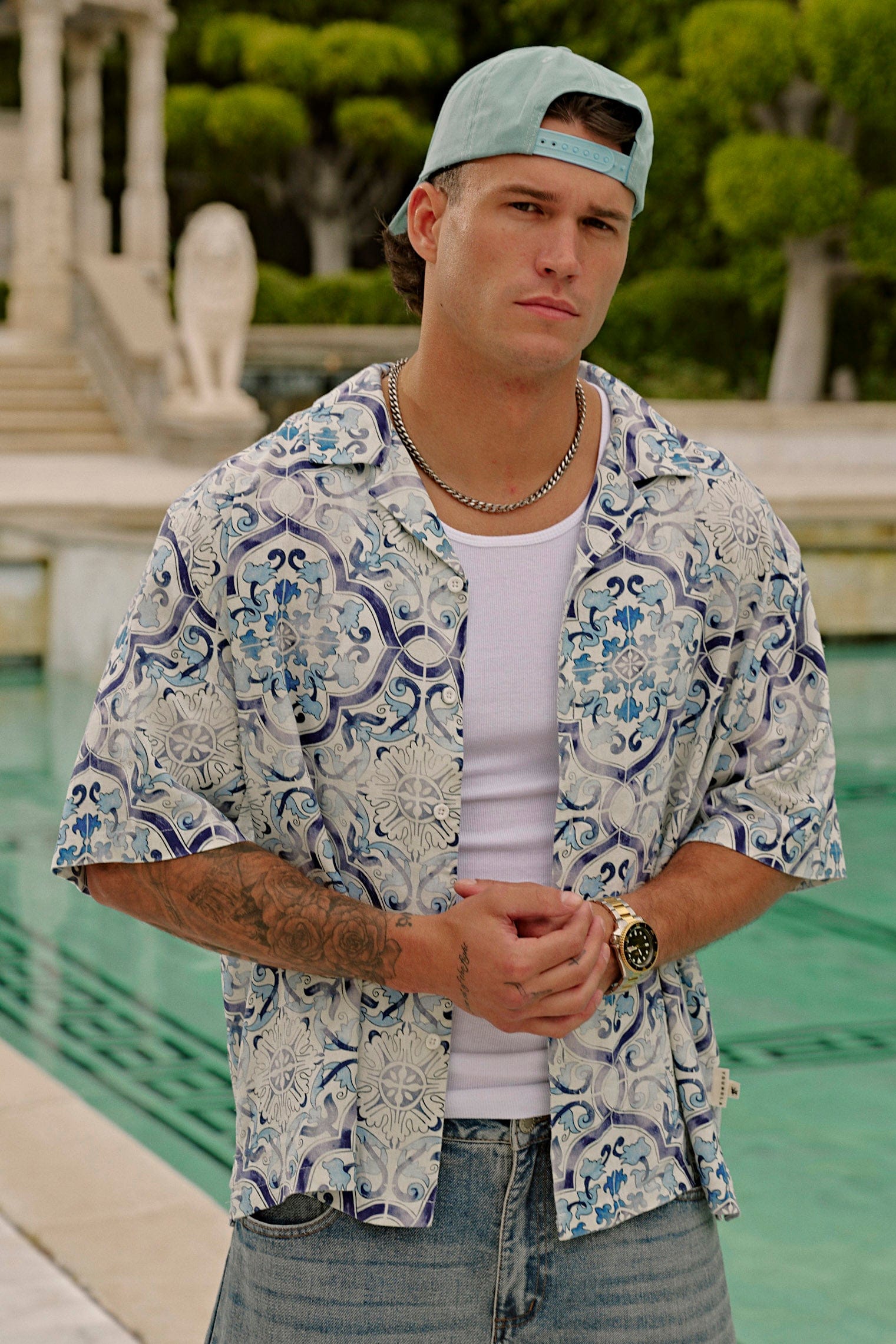 4093 - Mosaic Linen Button-Ups — imagem 3