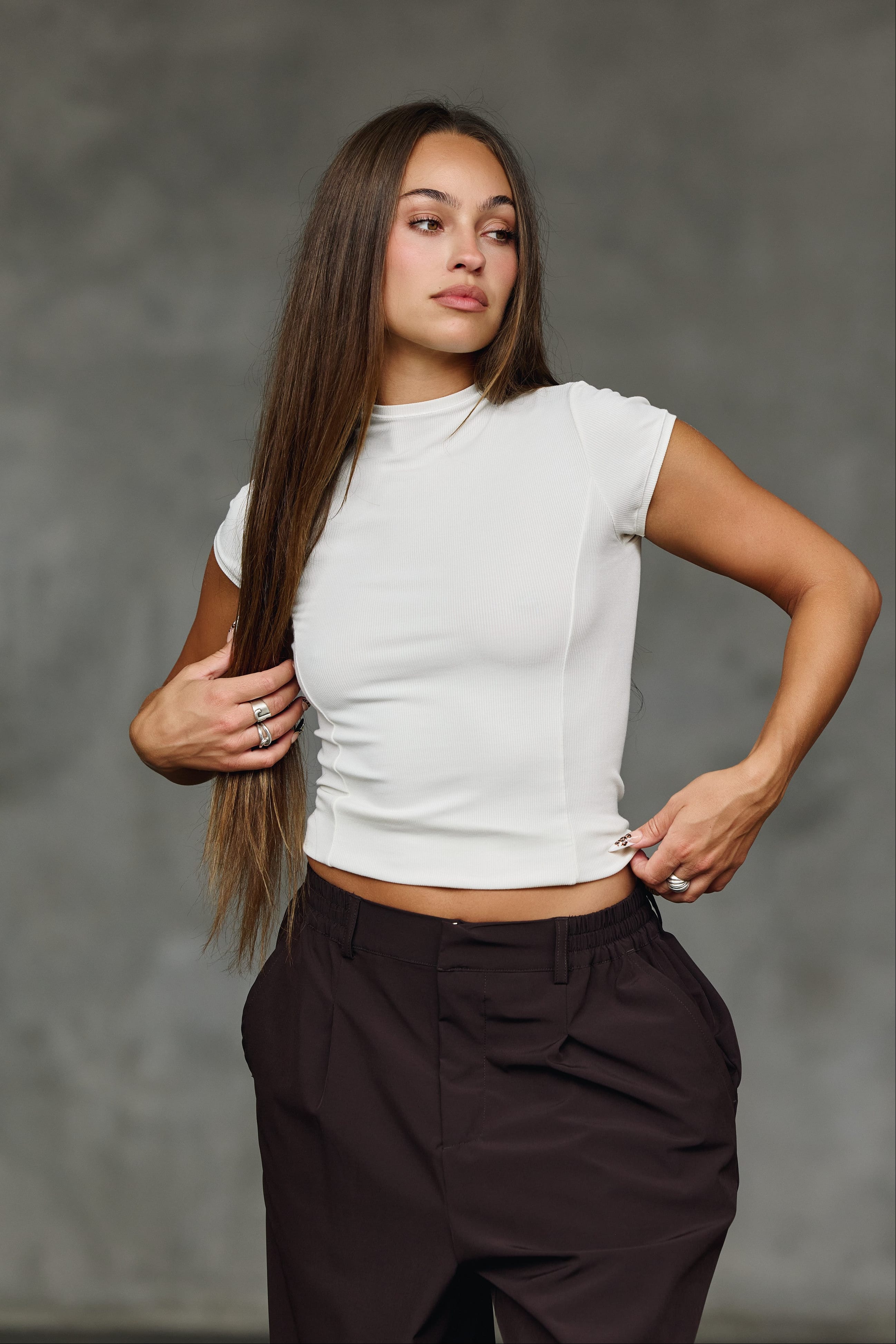 W4270 Ribbed Mock Neck Tee — imagem 2