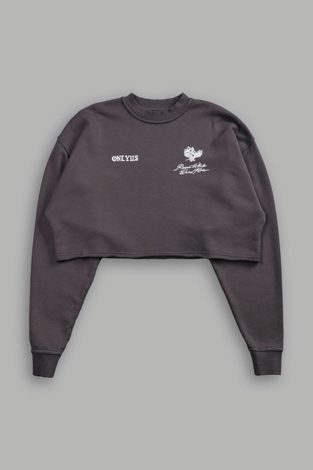 Mori Among Roses London (Cropped) Crewneck in Wolf Gray — imagem 6