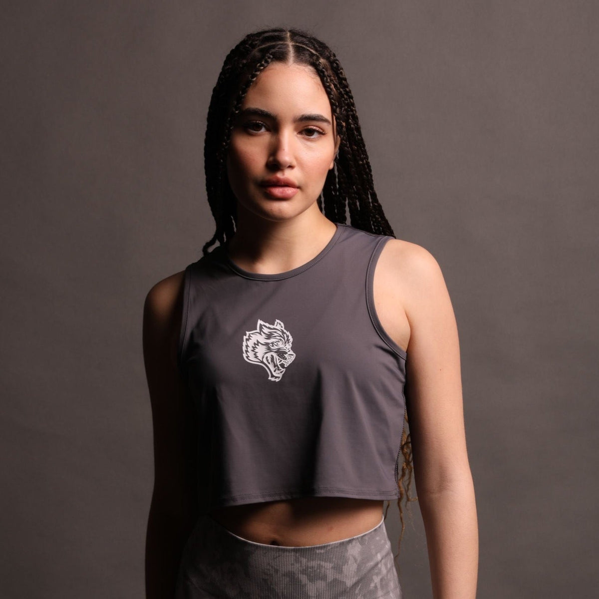 She Our Grit "Dry Wolf" Training Tank in Slate - imagem 1