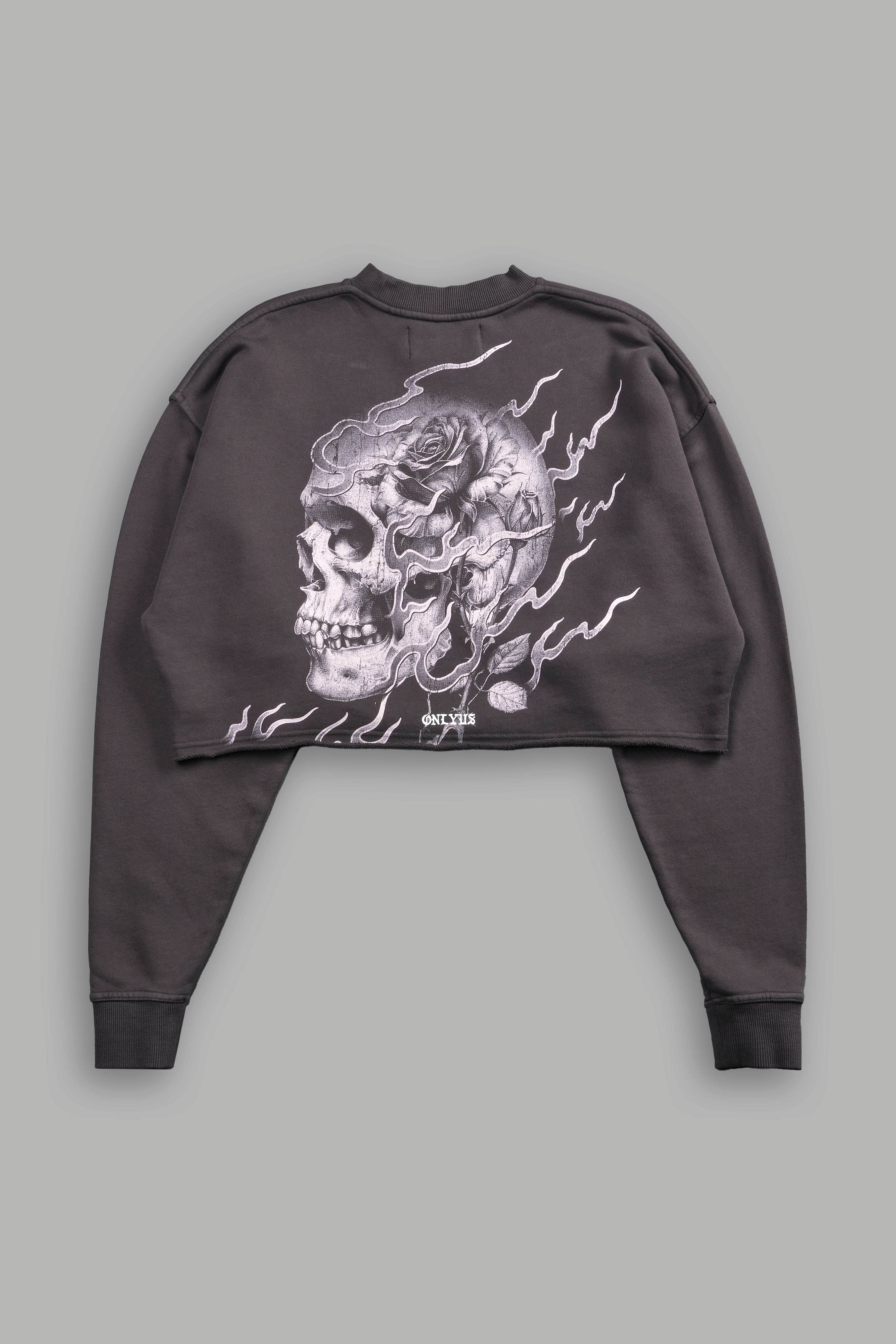 Mori Among Roses London (Cropped) Crewneck in Wolf Gray — imagem 5