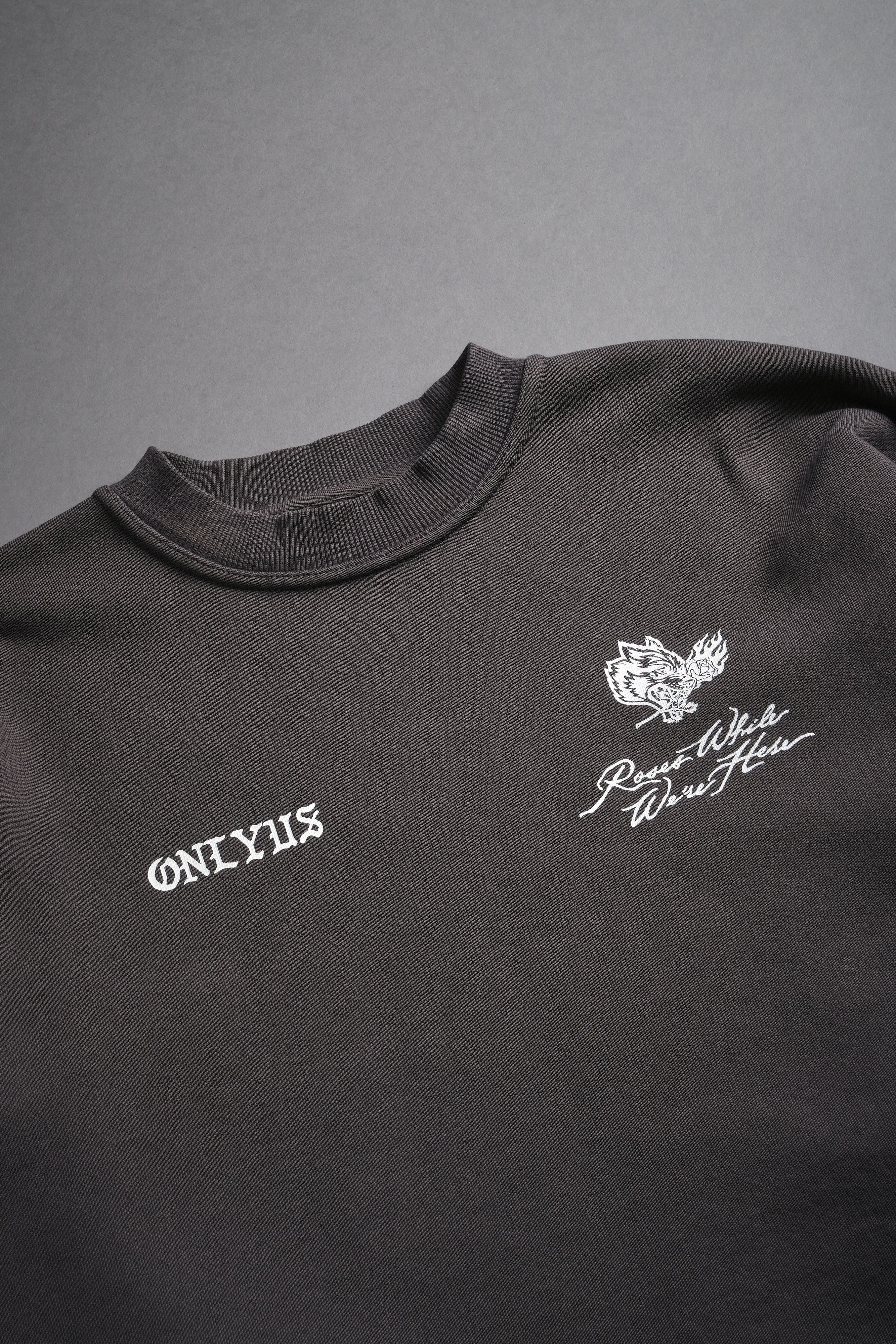 Mori Among Roses London (Cropped) Crewneck in Wolf Gray — imagem 8