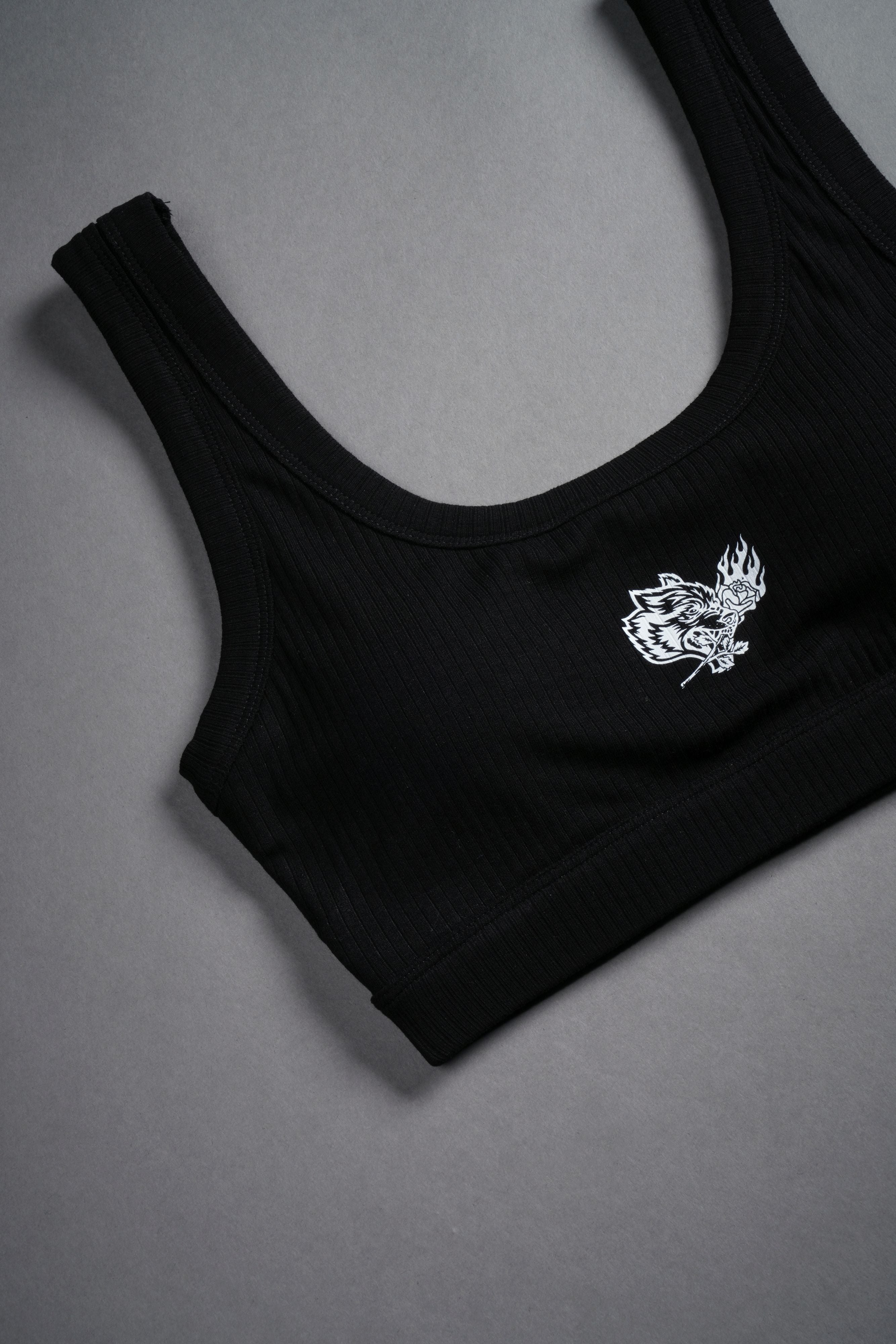 Roses While We're Here Wellness Bra in Black — imagem 6
