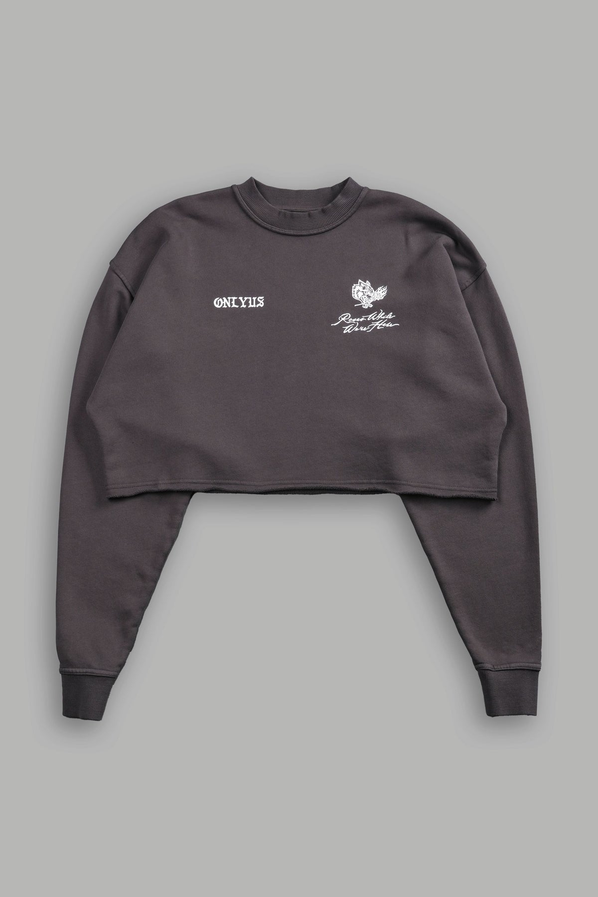 Mori Among Roses London (Cropped) Crewneck in Wolf Gray - imagem 6