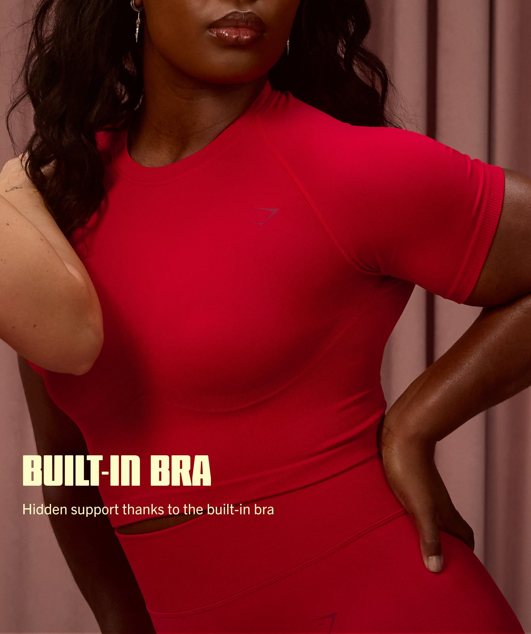 Lift Seamless Short Sleeve Top - Carmine Red — imagem 2