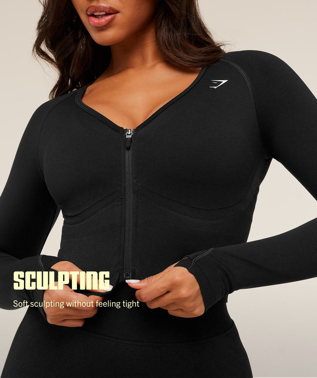 Lift Seamless Jacket - Black/Black Marl — imagem 2