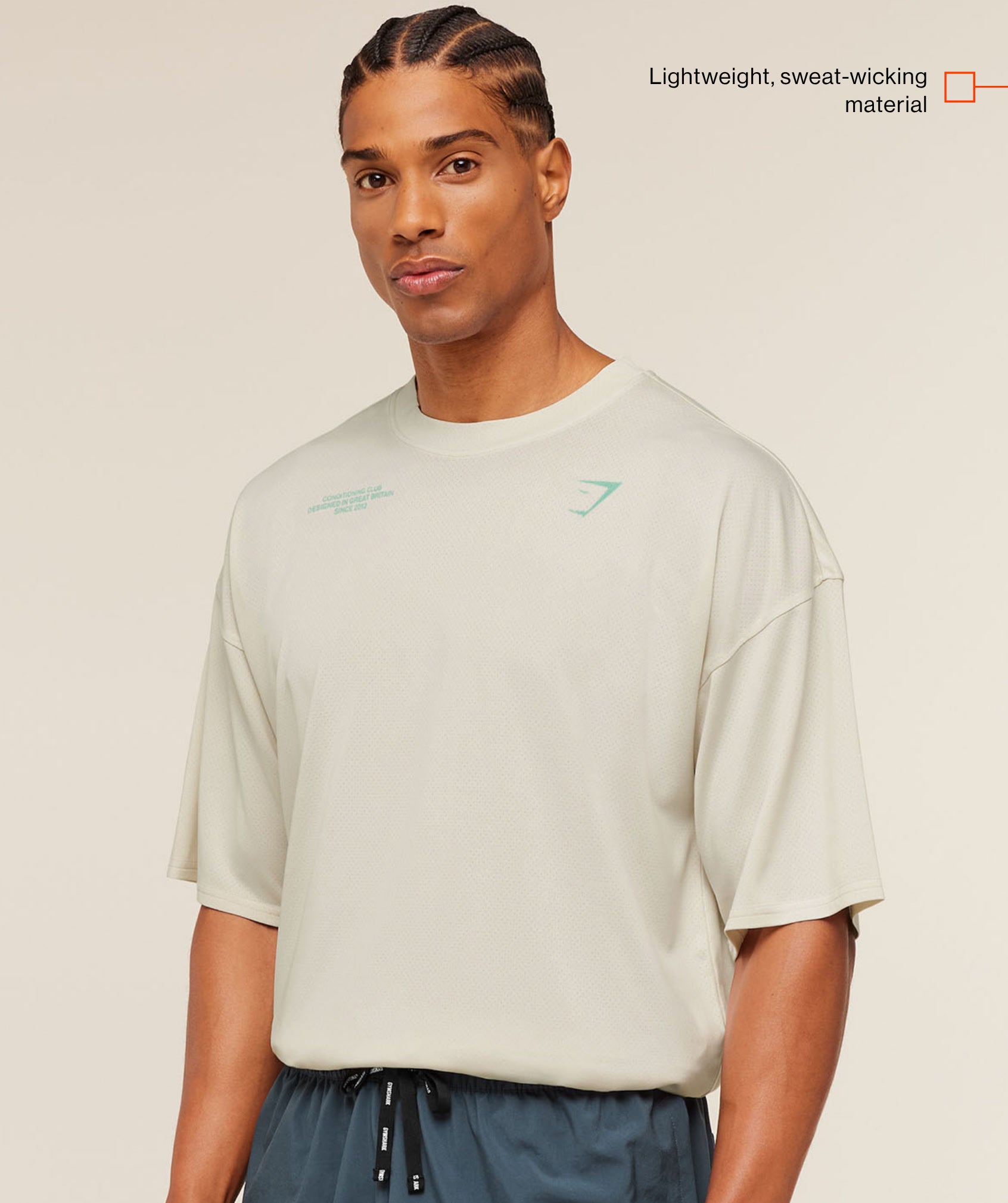 Conditioning Club Washed T-Shirt - Soft White/Pop Turquoise/Wash — imagem 2