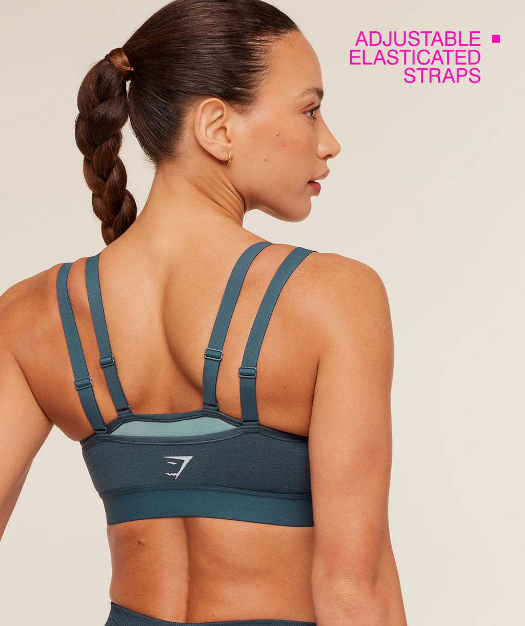 Interval Seamless Medium Support Sports Bra - Stealth Blue/Storm Blue — imagem 3