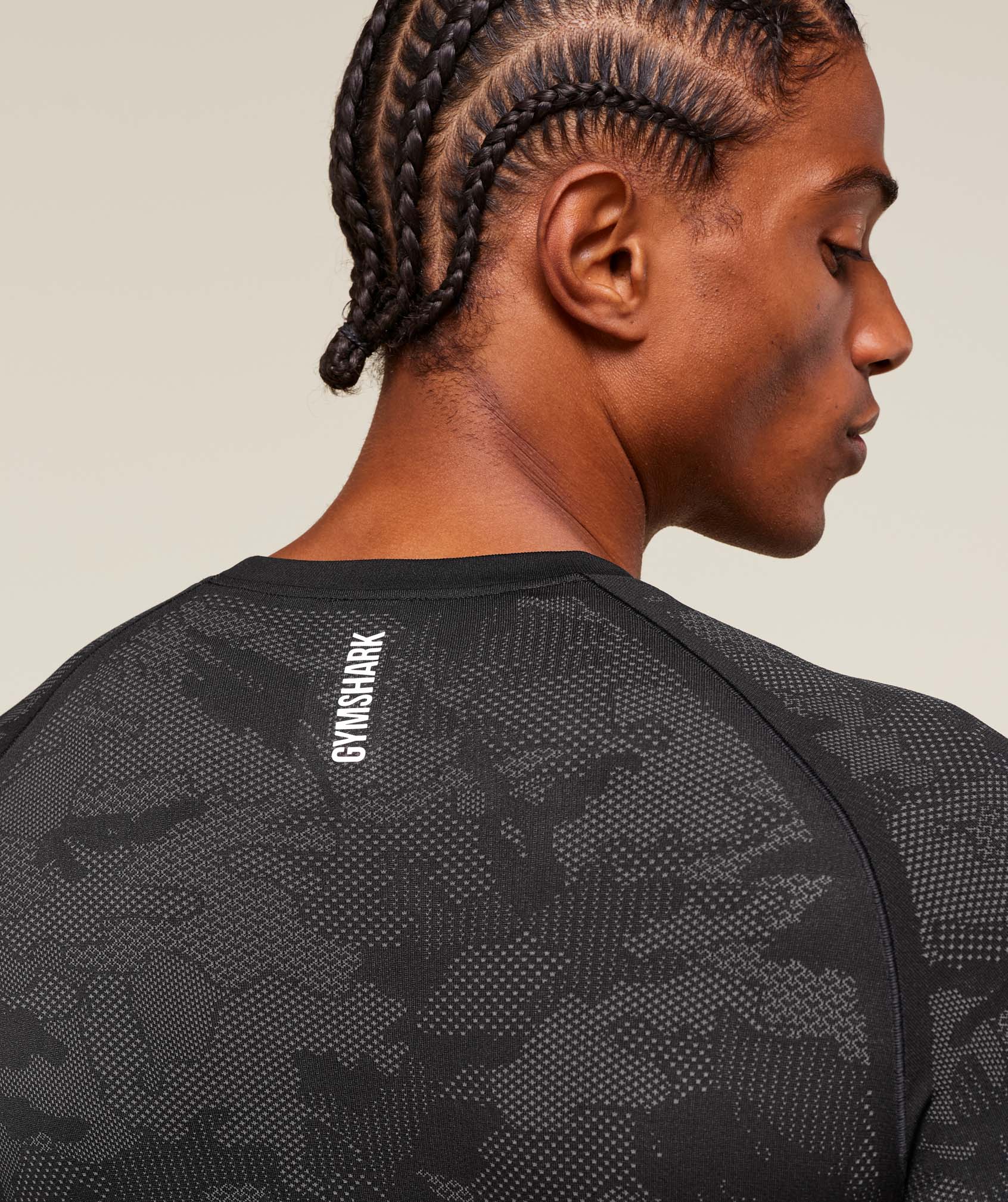 Geo Seamless Long Sleeve T-Shirt - Black/Charcoal Grey — imagem 5