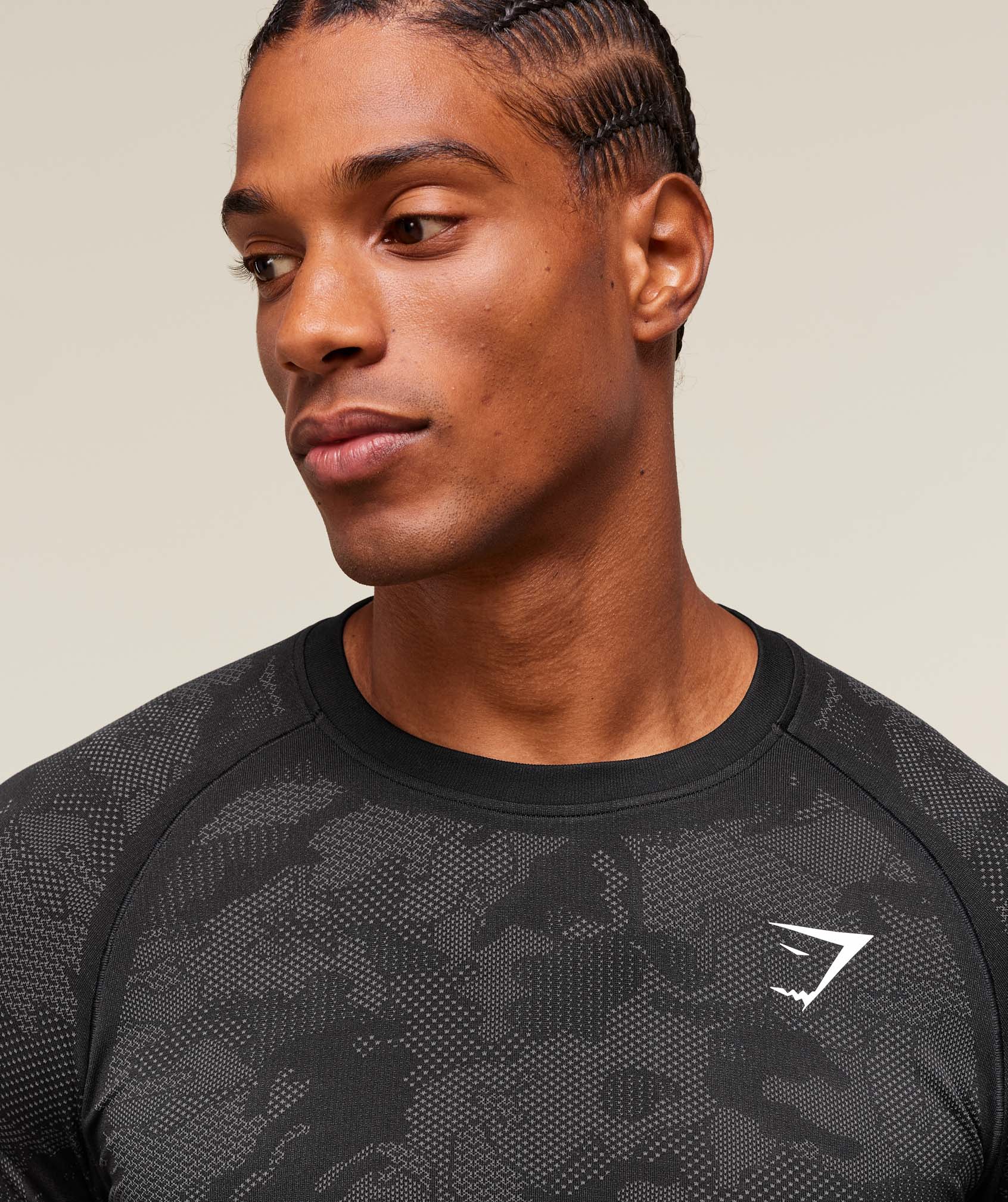 Geo Seamless Long Sleeve T-Shirt - Black/Charcoal Grey — imagem 6