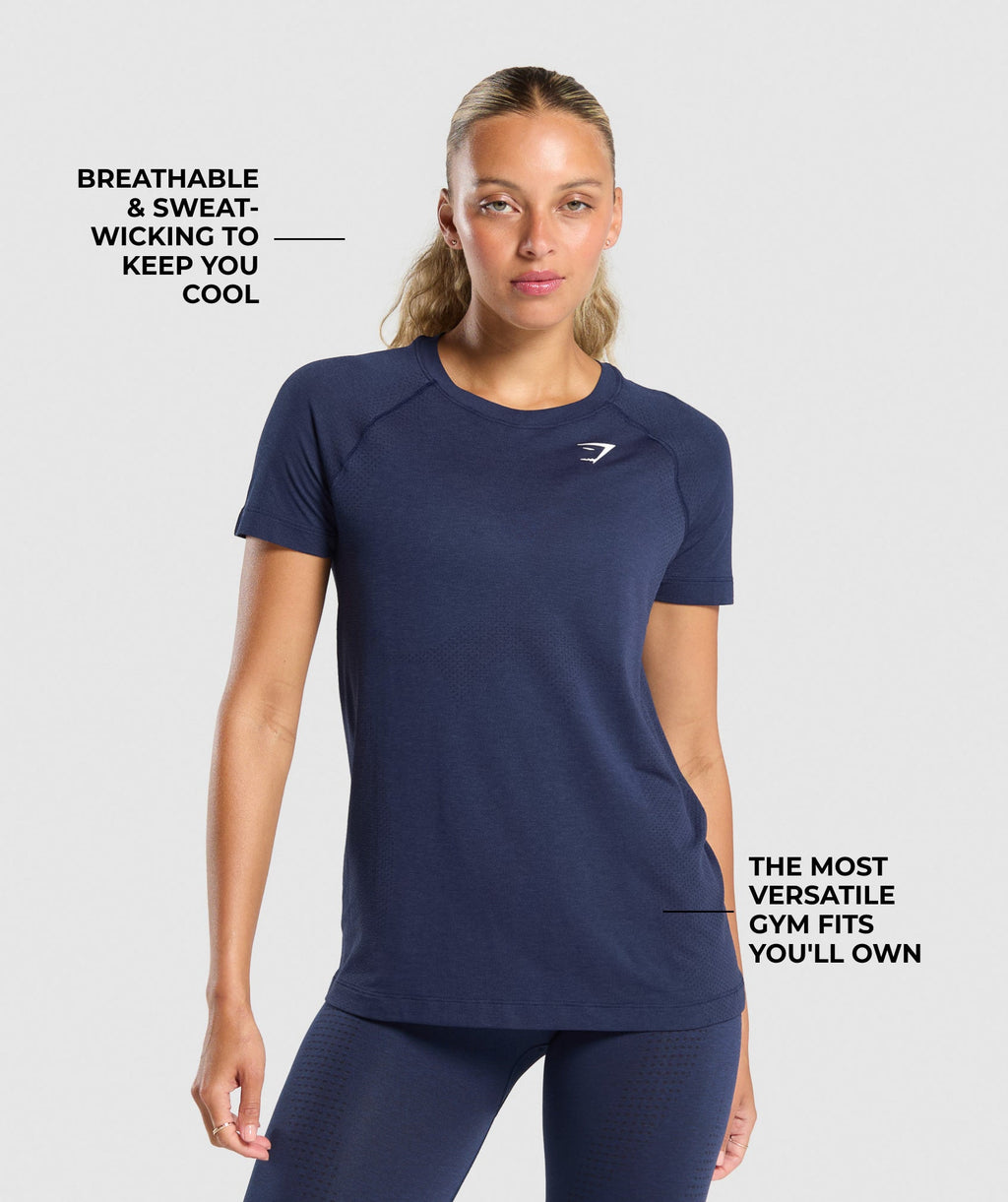 Vital Seamless 2.0 Light T-Shirt - Heavy Blue Marl — imagem 4