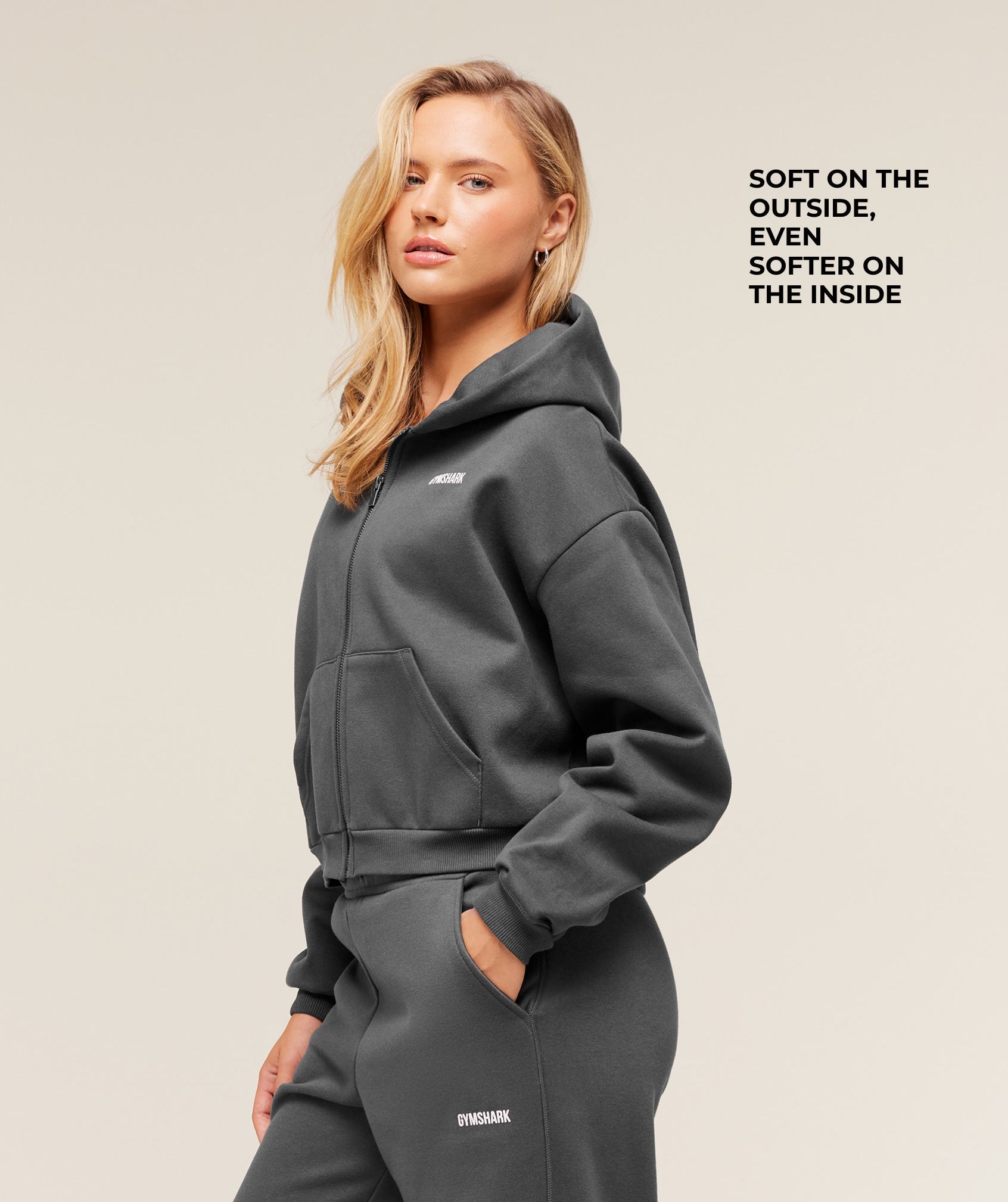 Cosy Luxe Zip Through Hoodie - Grey — imagem 2