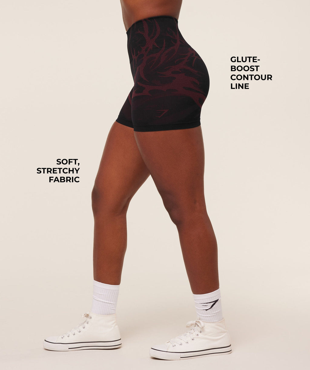 Storm Seamless Shorts - Black/Rich Maroon — imagem 3