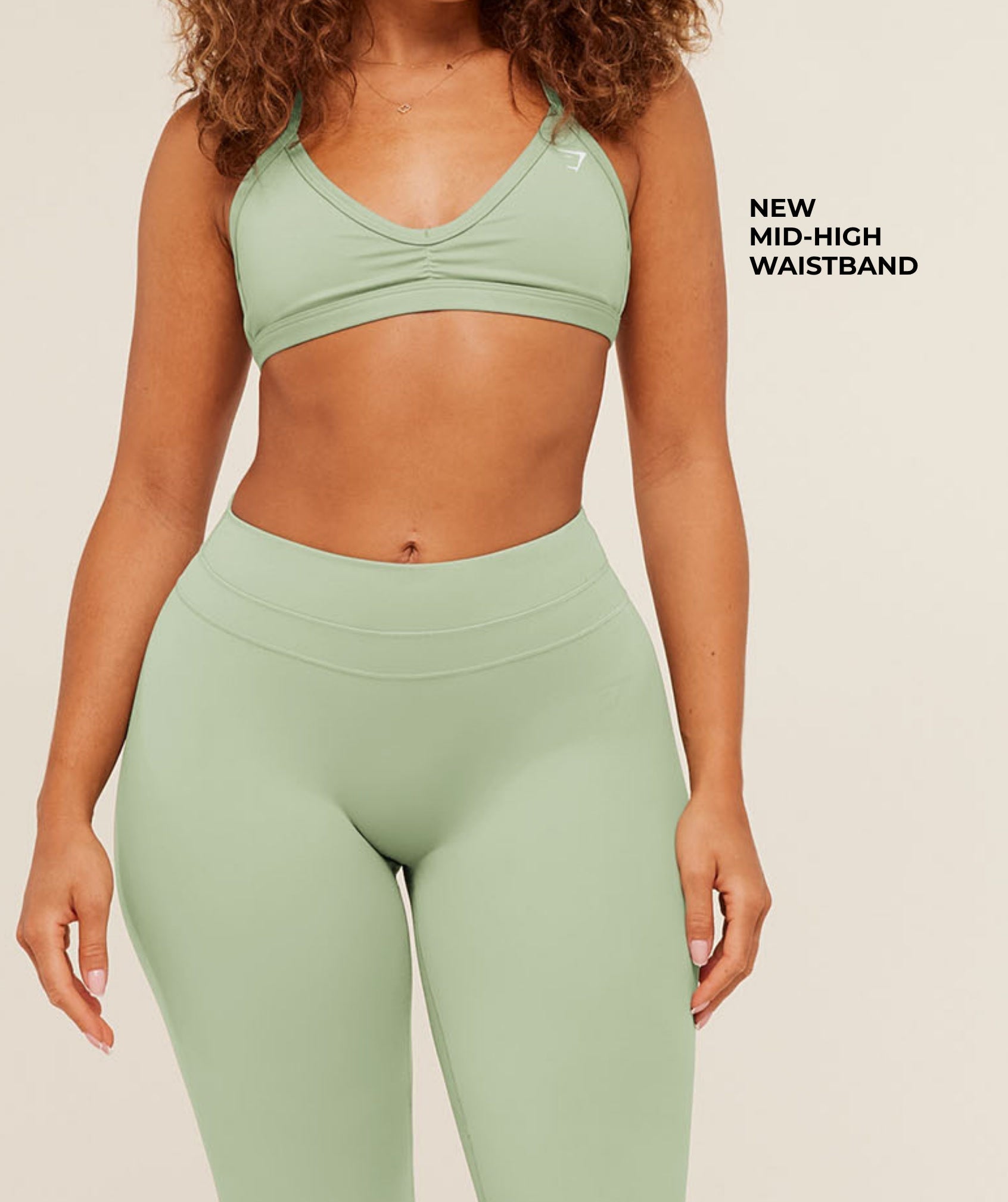 Whitney Mid-High Rise Flared Leggings - Haze Green — imagem 3